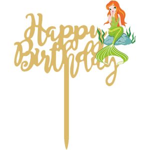 نقد و بررسی تاپر کیک لاکی بالونز مدل Happy Birthday طرح پری دریایی کد Mermaid01 توسط خریداران