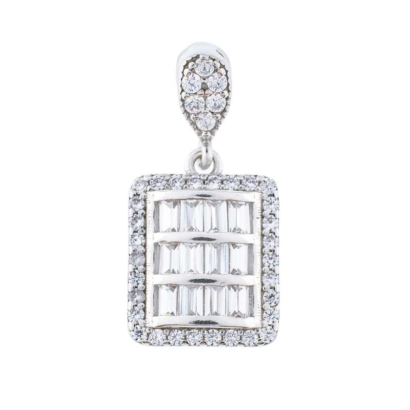 آویز گردنبند نقره زنانه مدل امرالدکات AMT-M110 آویز گردنبند نقره زنانه مدل امرالدکات AMT-M110