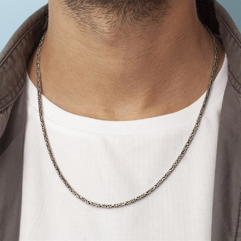 زنجیر نقره مردانه مدل کرال