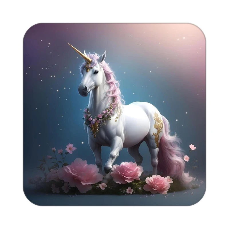 زیر لیوانی کاکتی طرح اسب تک شاخ و یونیکورن مدل mp31668