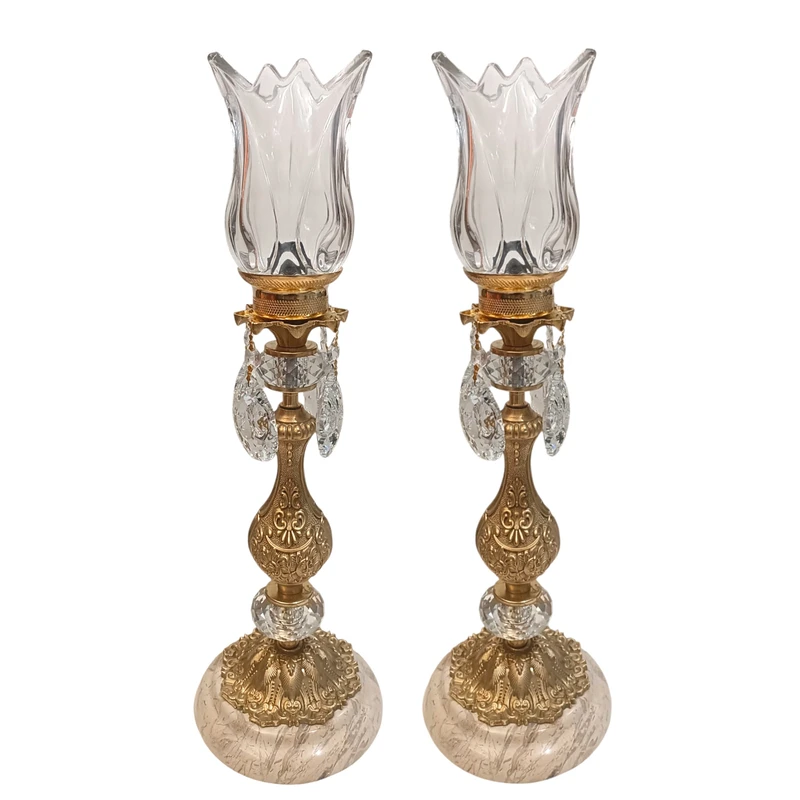 شمعدان برنجی مدل امپراتور کد S-4296 بسته دو عددی 
