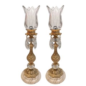 شمعدان برنجی مدل امپراتور کد S-4296 بسته دو عددی