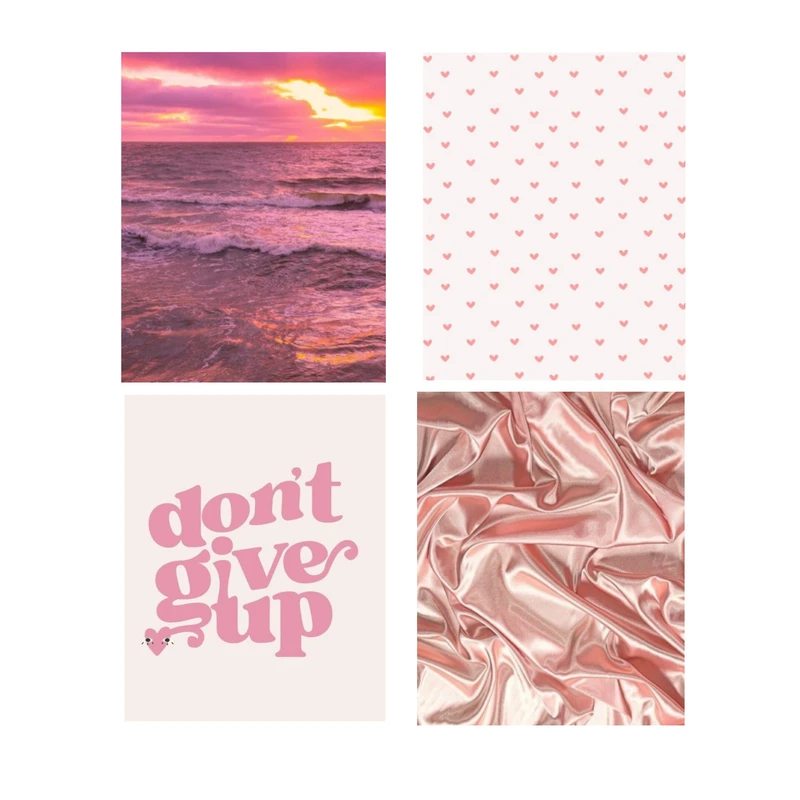 پوستر طرح وینتیج صورتی کد ۰۹ بسته ۴ عددی