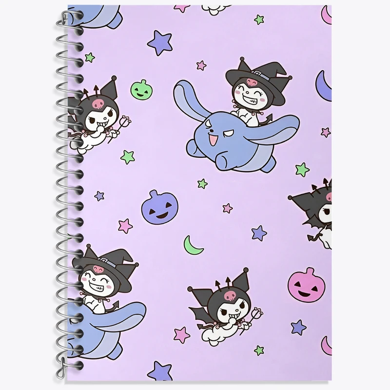 دفتر زبان 50 برگ خندالو مدل سه خط طرح کرومی (Kuromi) کد N4800