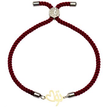 دستبند طلا 18 عیار زنانه کرابو طرح تو و قلب مدل Kr2473