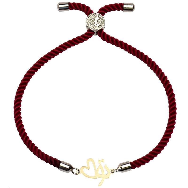 دستبند طلا 18 عیار زنانه کرابو طرح تو و قلب مدل Kr2473 دستبند طلا 18 عیار زنانه کرابو طرح تو و قلب مدل Kr2473