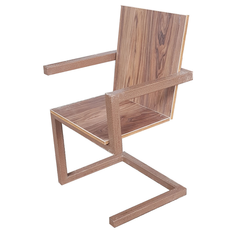 صندلی مدل پلیکانی فلز و چوب