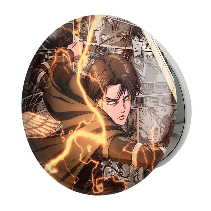 آینه جیبی خندالو طرح لیوای آکرمن انیمه اتک آن تایتان Attack on Titan مدل تاشو کد 11002 