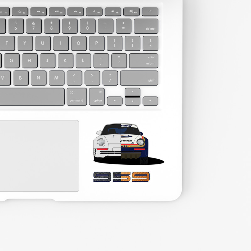 استیکر لپ تاپ و موبایل بووم طرح ماشین مدل Racing Porsche کد UV055
