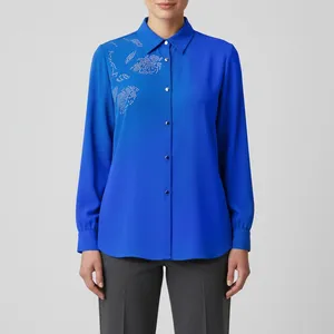 شومیز آستین بلند زنانه مدل نگین دار B