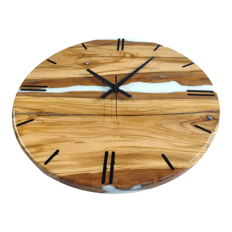 ساعت دیواری چوبی رزینی مدل کلاسیک کد 0069