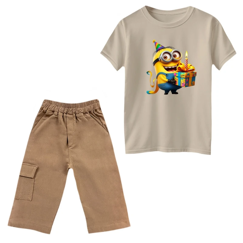 ست تی‌شرت و شلوارک پسرانه مدل مینیون کد 19
