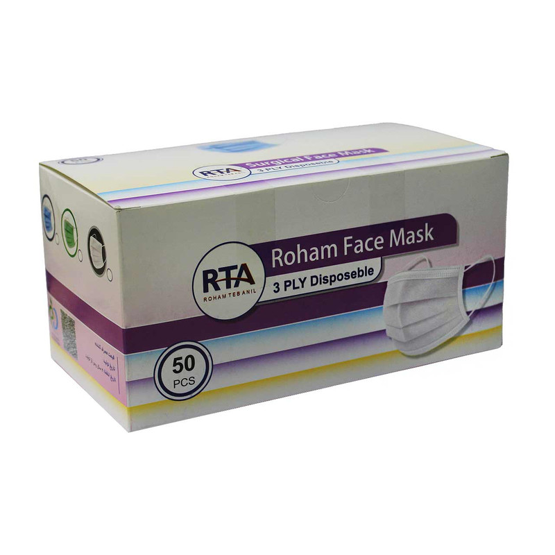 ماسک تنفسی رهام مدل سه لایه RTA-50-Gry بسته 50 عددی ماسک تنفسی رهام مدل سه لایه RTA-50-Gry بسته 50 عددی