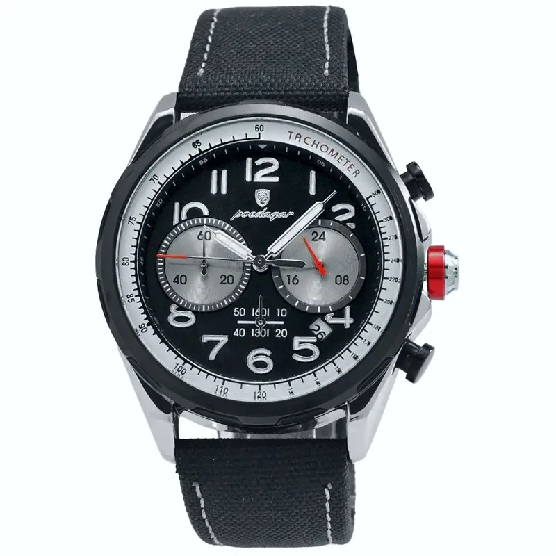 ساعت مچی عقربه‌ای کوارتز مردانه پوداگار مدل سه موتور فعال کورنوگراف برزنتی کد 102