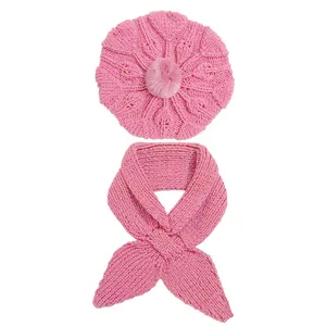 ست کلاه و شال گردن بافتنی بچگانه مدل L1398