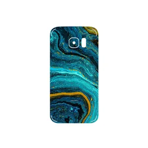 MAHOOT Turquoise marblewith golden streaks Cover Sticker for Samsung Galaxy S7