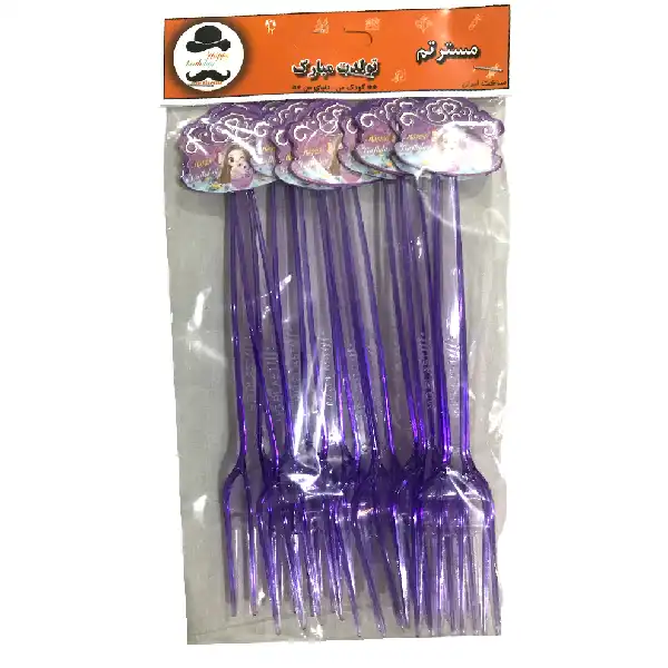 چنگال یکبار مصرف مستر تم مدل پری دریایی پلاس بسته بندی 20 عددی