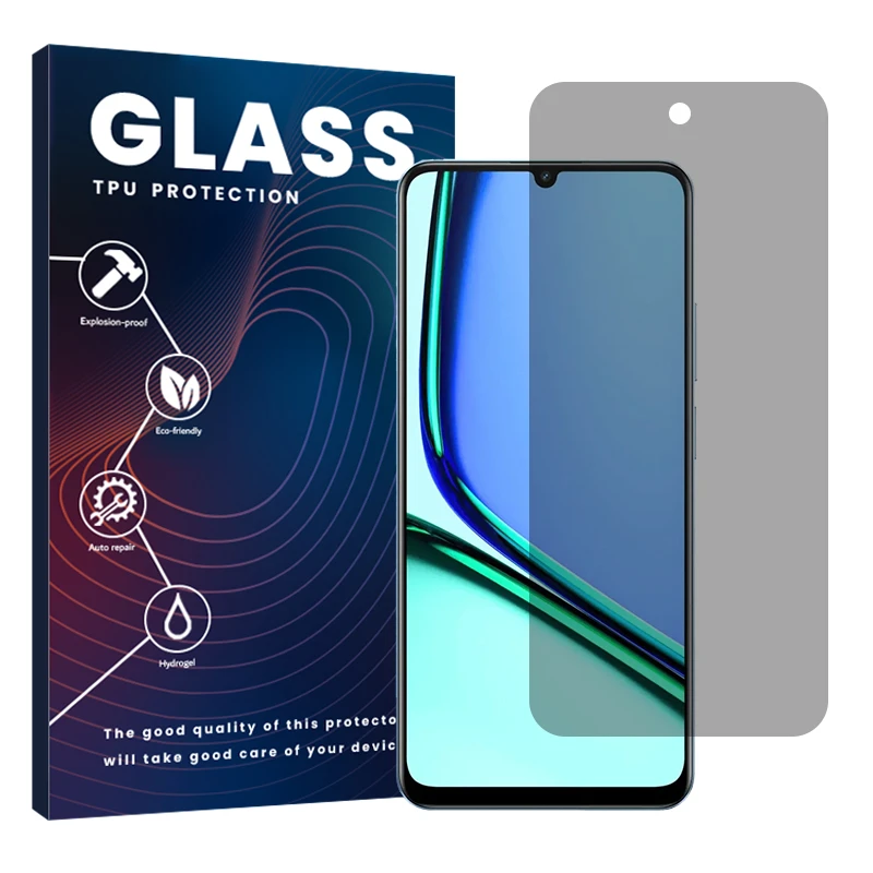 محافظ صفحه نمایش گلس مدل حریم شخصی مناسب برای گوشی موبایل ریملی Note 60