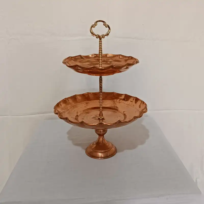 شیرینی خوری مسی مدل دوطبقه کد M_1004