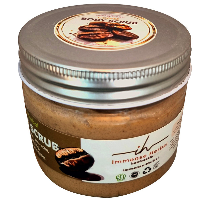 اسکراب لایه بردار پوست ایمنس هربال مدل قهوه و شی باتر وزن 620 گرم