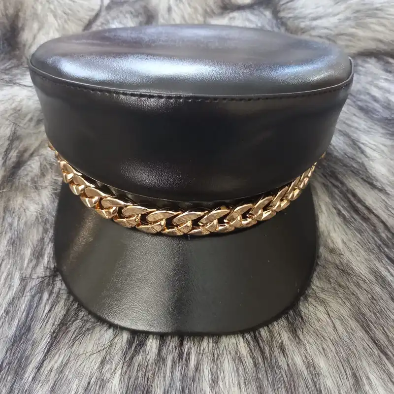 کلاه کپ زنانه مدل چرم کد GL026