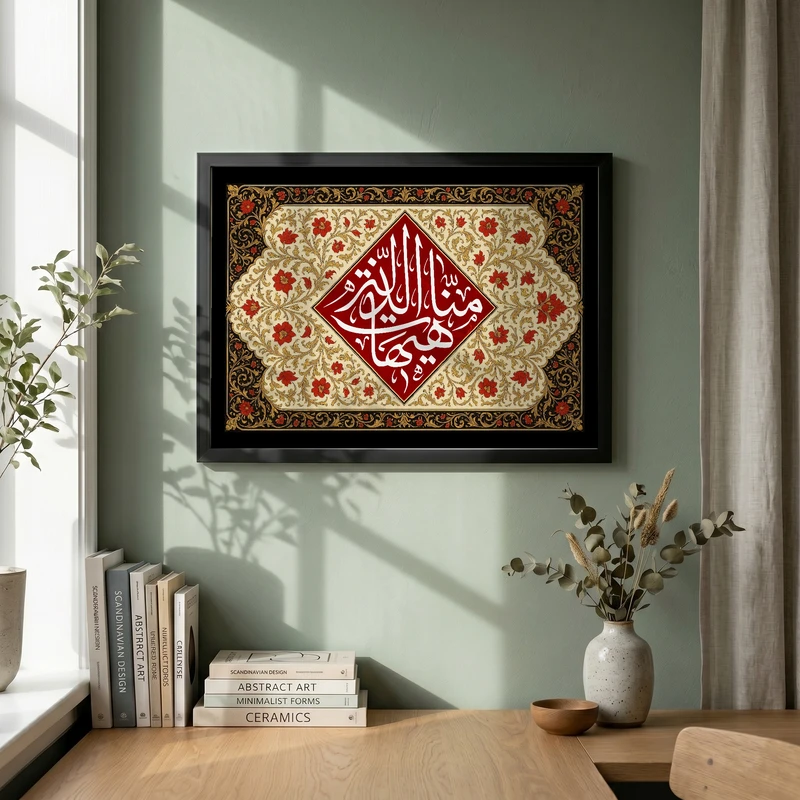 تابلو طرح هیهات منا الذله مدل G14853 فریم مشکی