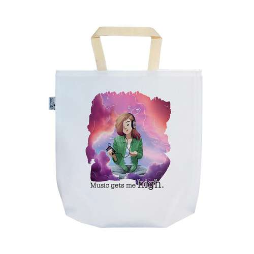 ساک خرید ترمه طراحان ایده مدل music gets me hight کد shj038