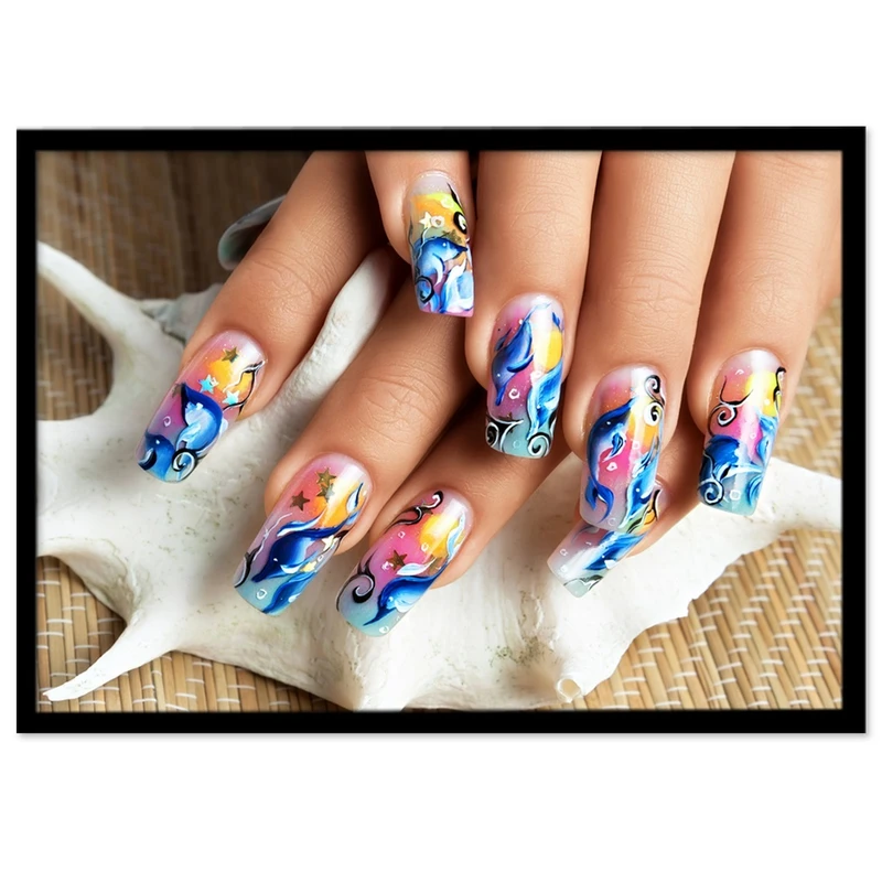 تابلو نوری بکلیت طرح طراحی ناخن و کاشت ناخن مدل B-S663