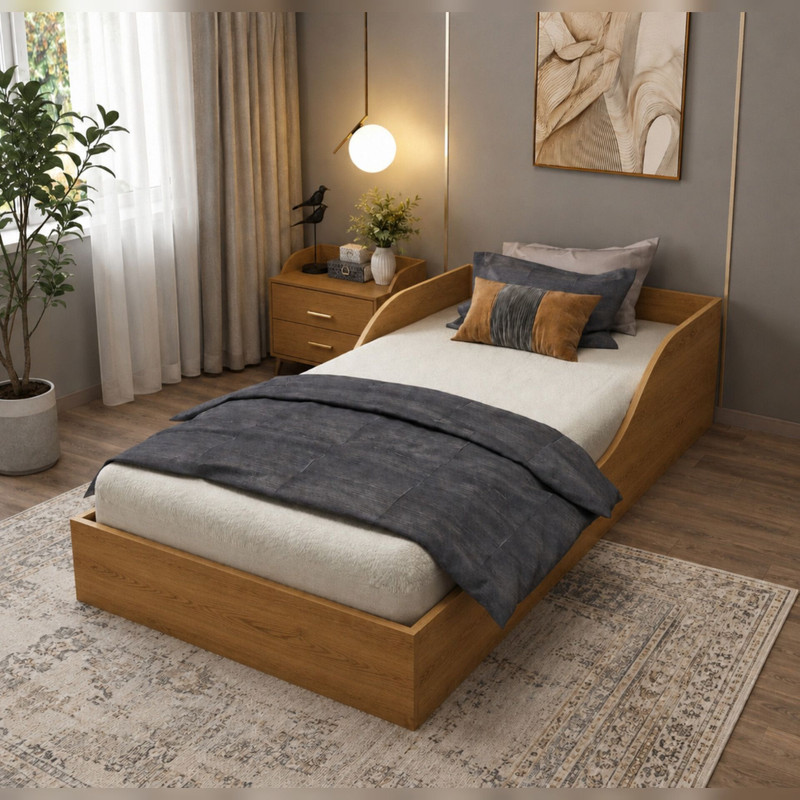 تخت‌خواب ملامینه یک نفره مدل B20 سایز 90 * 200 سانتی‌متر