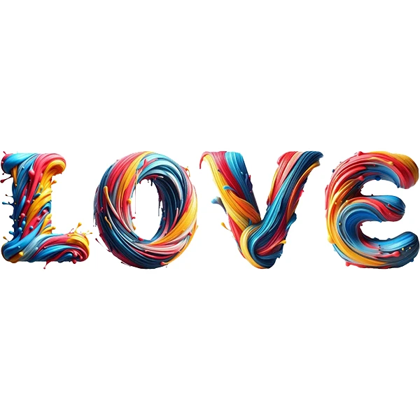 استیکر پارچه و لباس پاد آفرین طرح عشق کد 3469