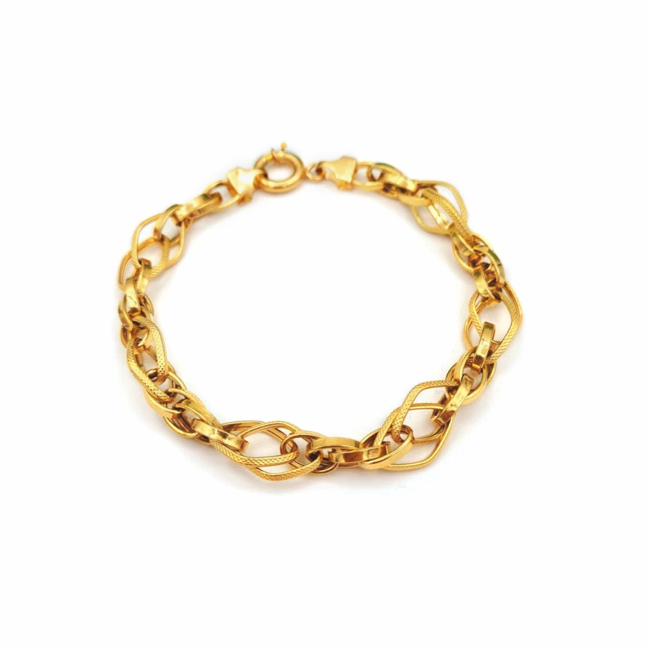 دستبند طلا 18 عیار زنانه مدل زنجیری لوزی شریف