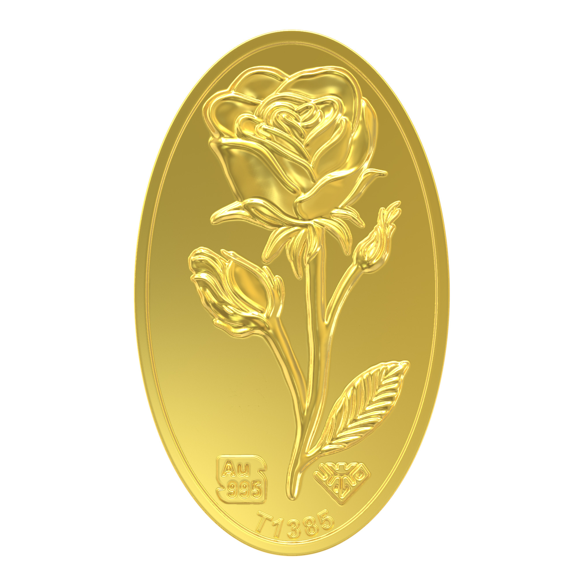 شمش طلا 24 عیار طلای محمد طرح گل رز کد 500