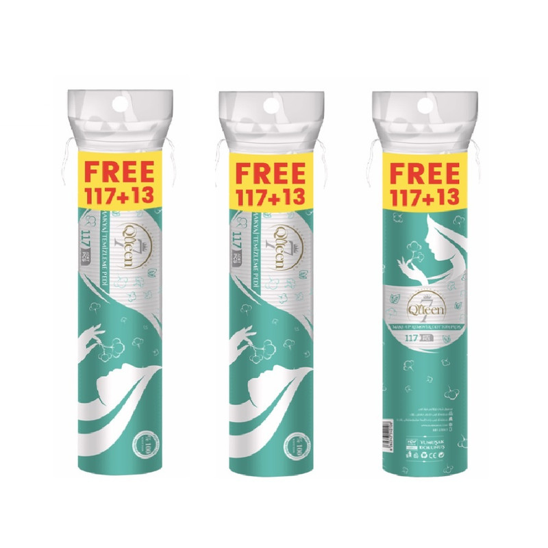 پد پاک کننده آرایش صورت سون کویین کد 002 سه بسته 130 عددی