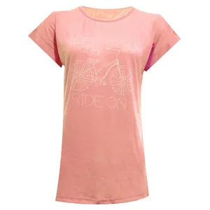 تی شرت آستین کوتاه زنانه مدل دوچرخه نگینی کد tm-1935