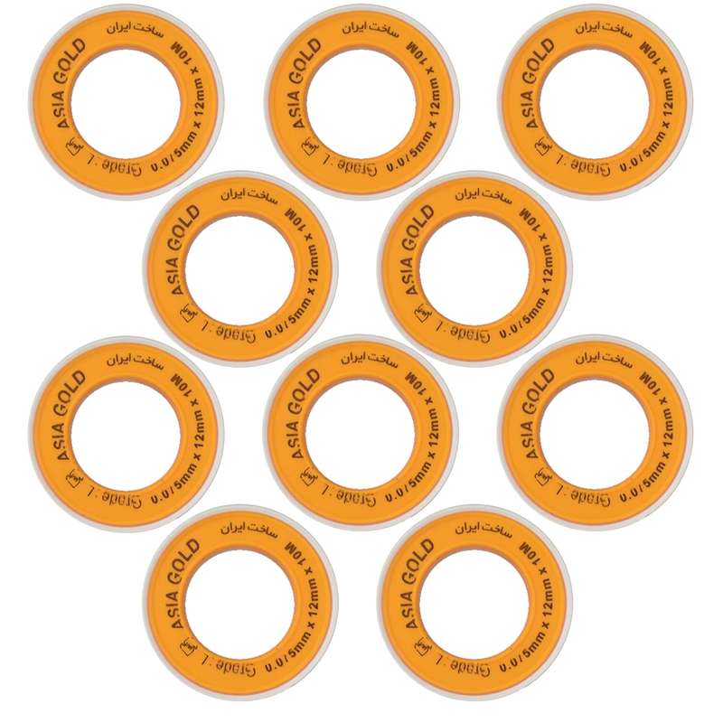 نوار تفلون آسیا گلد مدل MA10 مجموعه 10 عددی