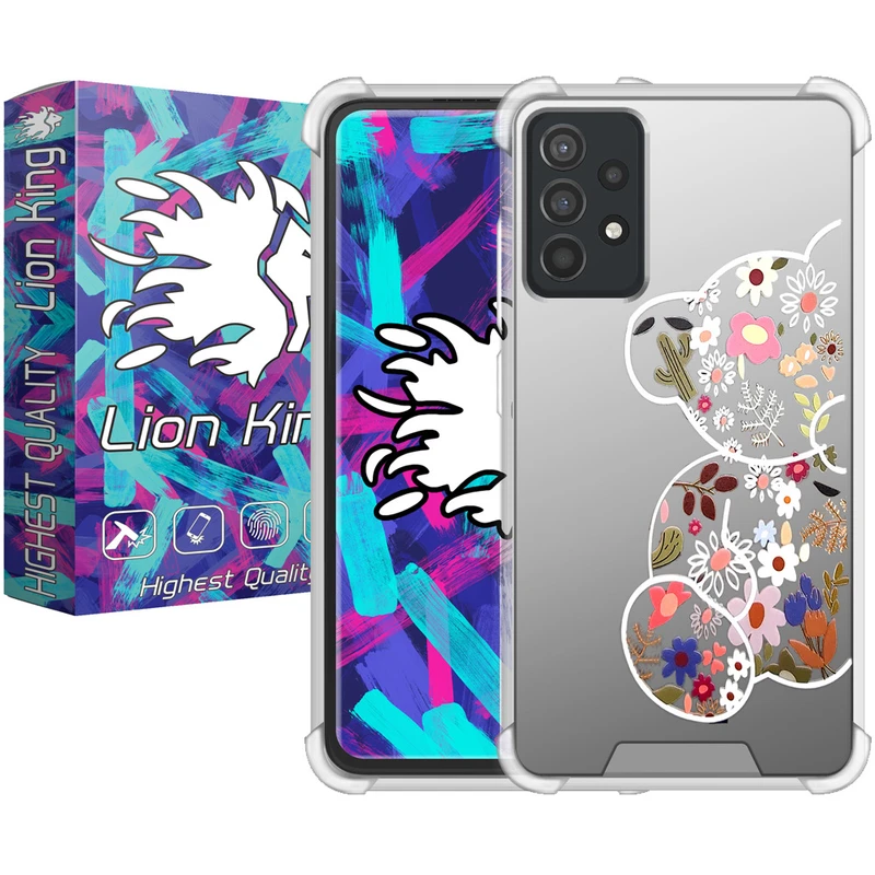  کاور لاین کینگ مدل آینه ایی نشکن طرح خرس مناسب برای گوشی موبایل سامسونگ Galaxy A23 4G