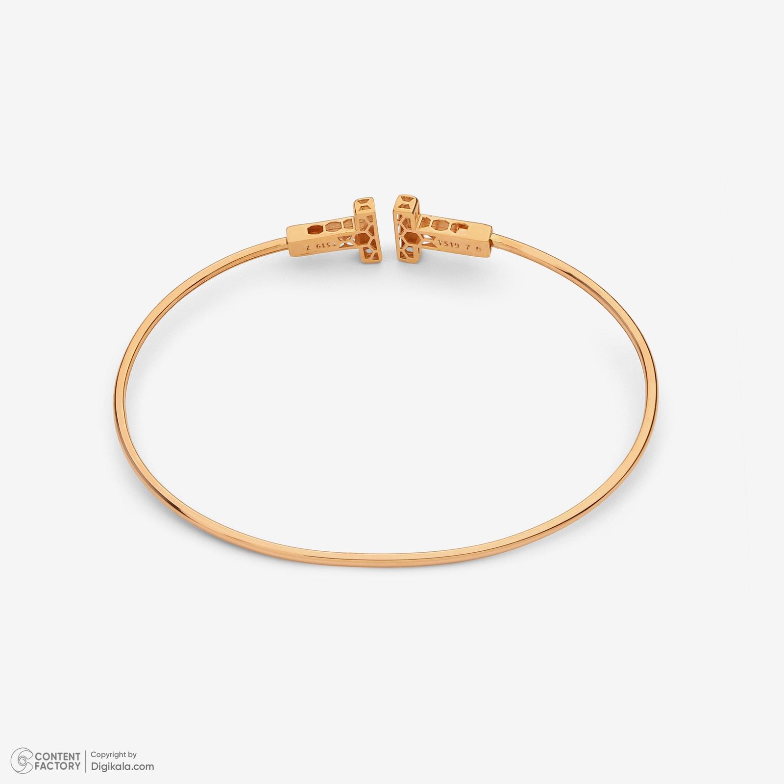 بنگل طلا 18 عیار زنانه حافا گلد مدل تیفانی کد bn010 -  - 2