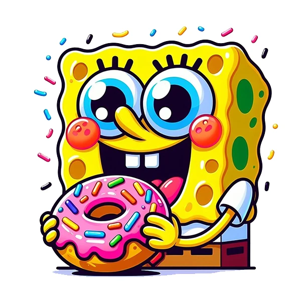 استیکر پارچه و لباس پاد آفرین طرح باب اسفنجی کد 1010