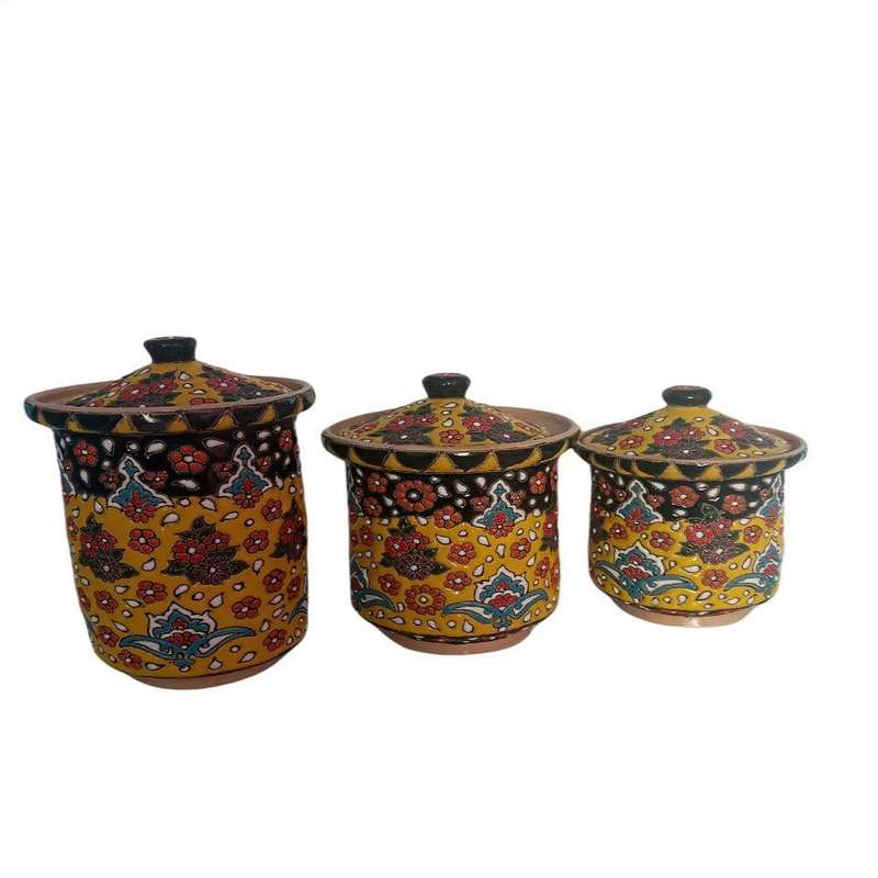 ست جا ادویه میناکاری مدل گل کد 333 مجموعه 3 عددی