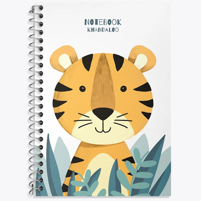 دفتر زبان 50 برگ خندالو مدل دو خط طرح ببر بامزه کد N1299