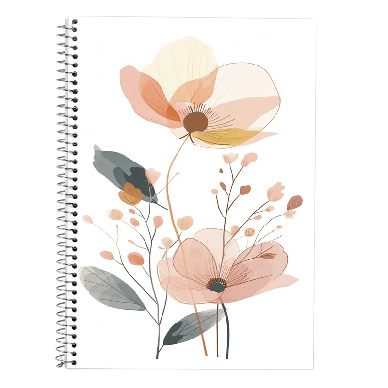 دفتر زبان 50 برگ مدوپد مدل سه خط طرح گل کد DF13882