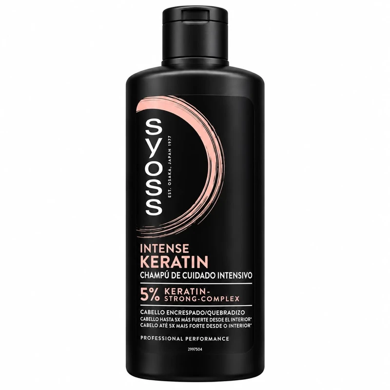 شامپو تقویت کننده و ترمیم کننده مو سایوس مدل Intense Keratin سازگار با موهای کراتین شده و نازک حجم 440 میلی لیتر