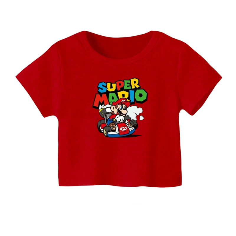 کراپ‌ تی‌شرت آستین کوتاه زنانه مدل ماریو کد 5