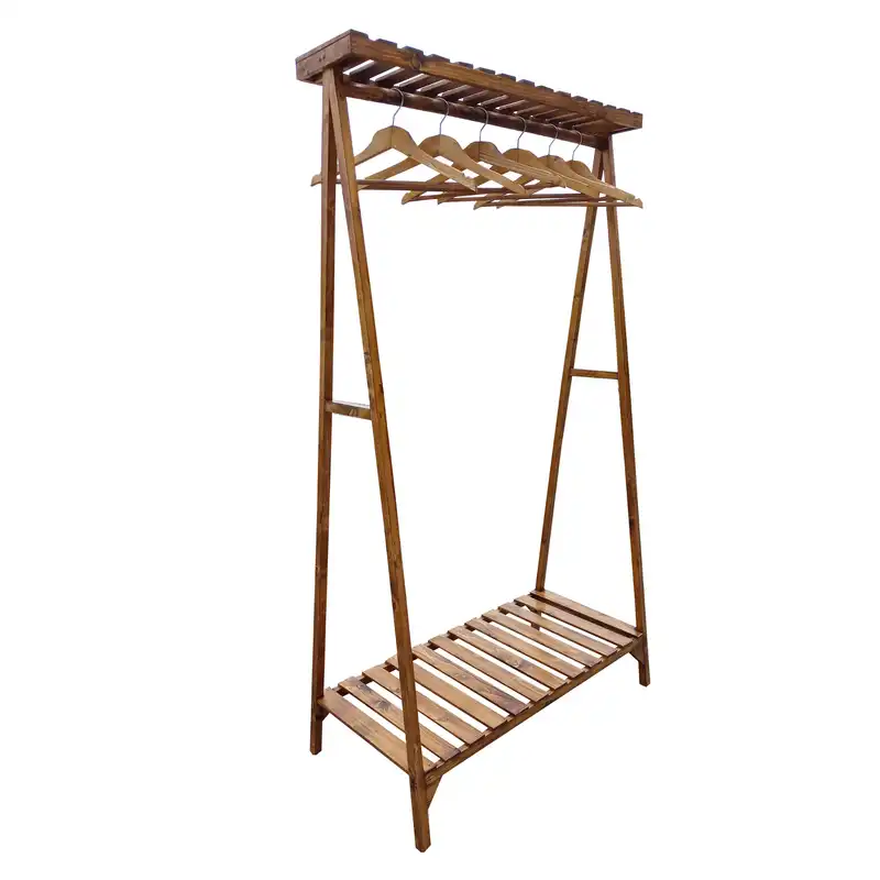 رگال لباس و چوب لباسی مدل چوبی تک طبقه مجموعه 7 عددی