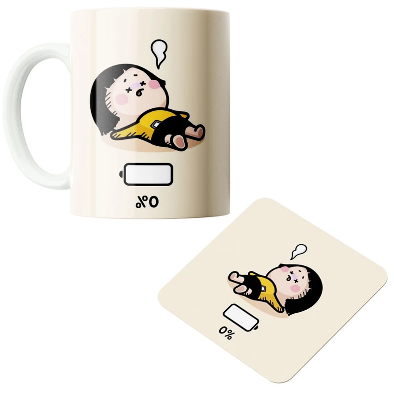 ماگ پاد آفرین مدل کاراکتر کد 612 به همراه زیر لیوانی 