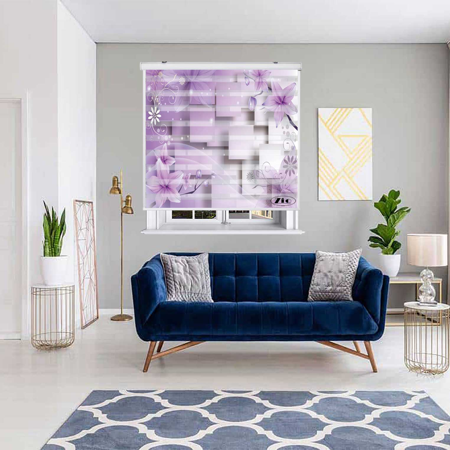 پرده زبرا زیو کد 3D1469 سایز 150X150 سانتی متر