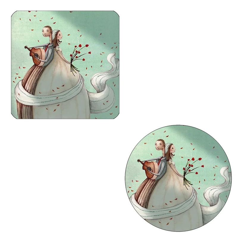 مگنت طرح عروس و داماد کد M1 به همراه زیر لیوانی