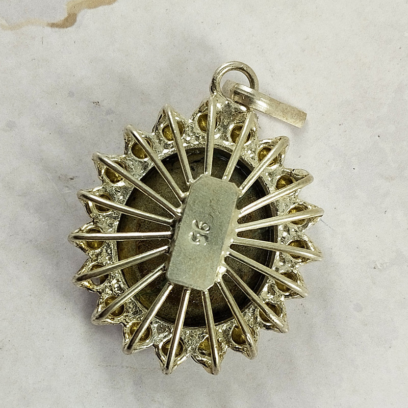 آویز گردنبند نقره زنانه سلین کالا مدل فیروزه نیشابور کد 22