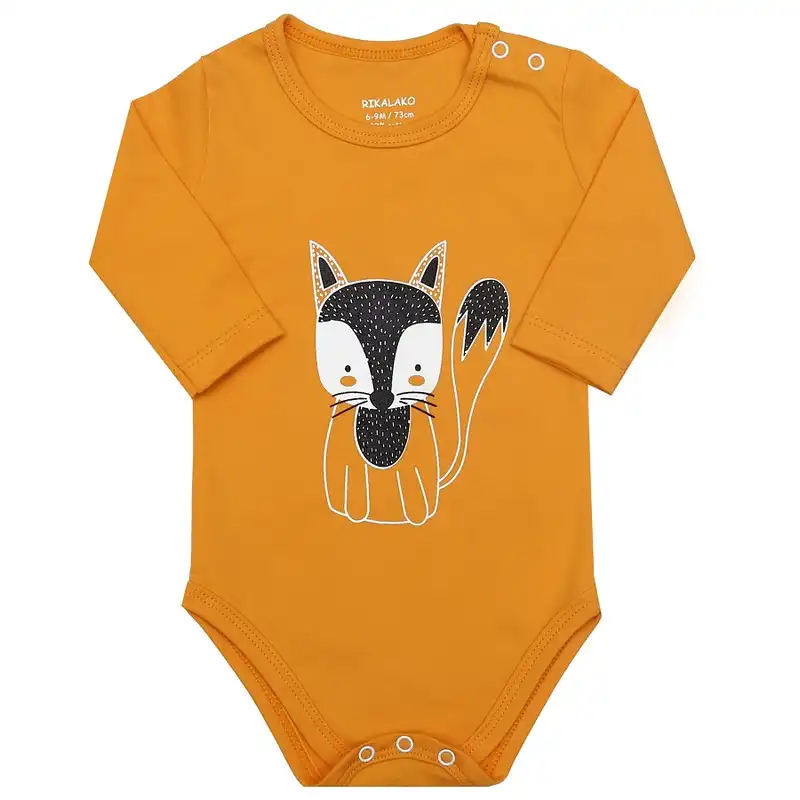 بادی آستین بلند نوزادی ریکالاکو مدل ژوبین