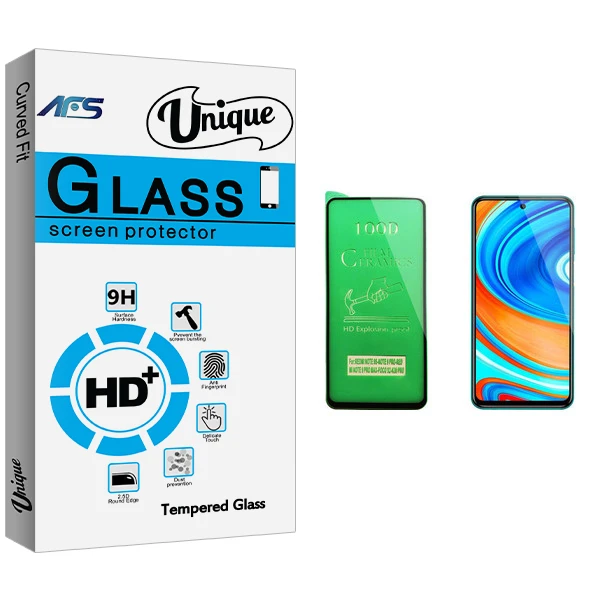 محافظ صفحه نمایش سرامیکی ای اف اس مدل Unique Glass مناسب برای گوشی موبایل شیائومی Redmi Note 9 Pro